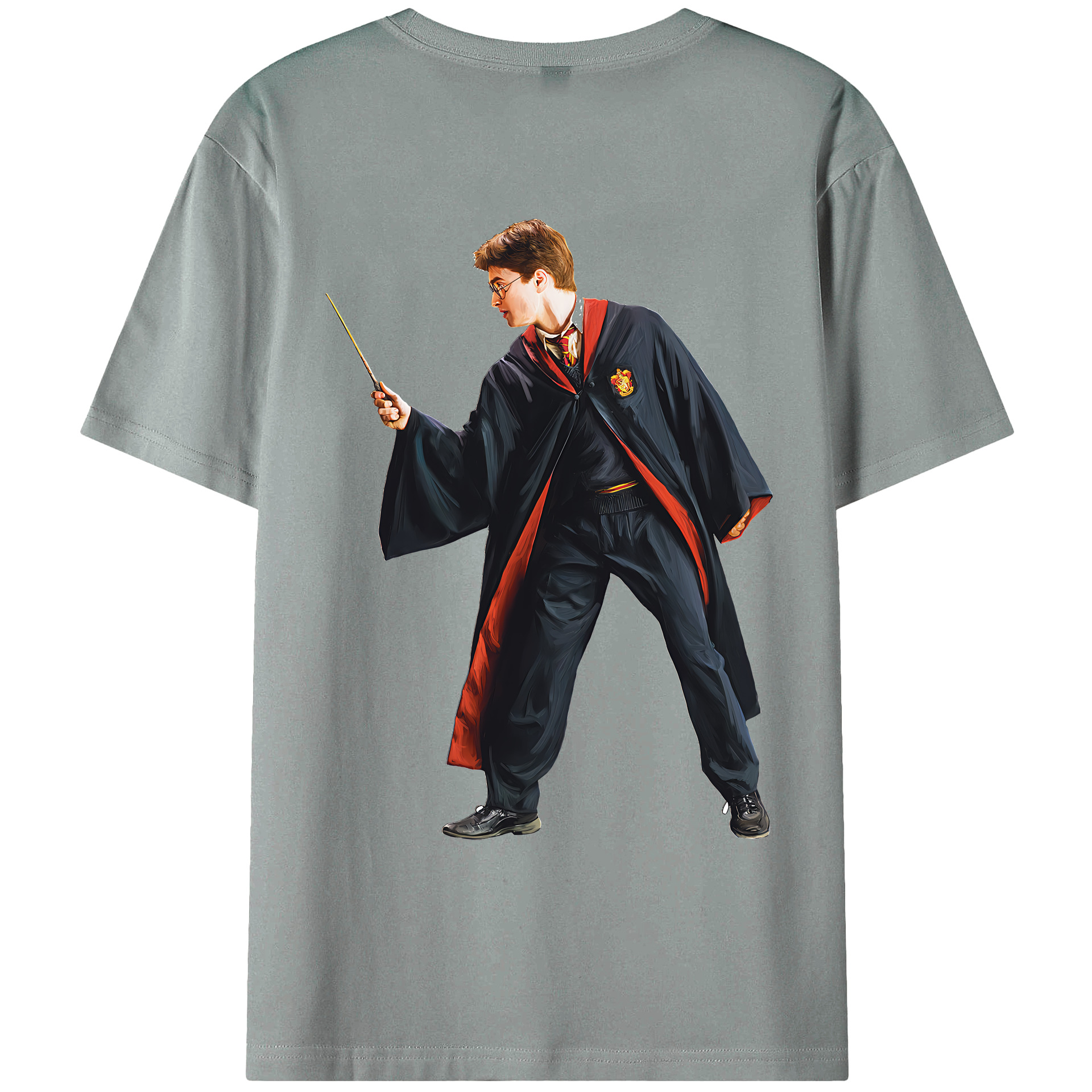 （画像用） Harry Potter ハリー・ポッターシリーズ 綿100％ メンズ半袖Tシャツ（バックプリント） 通気性